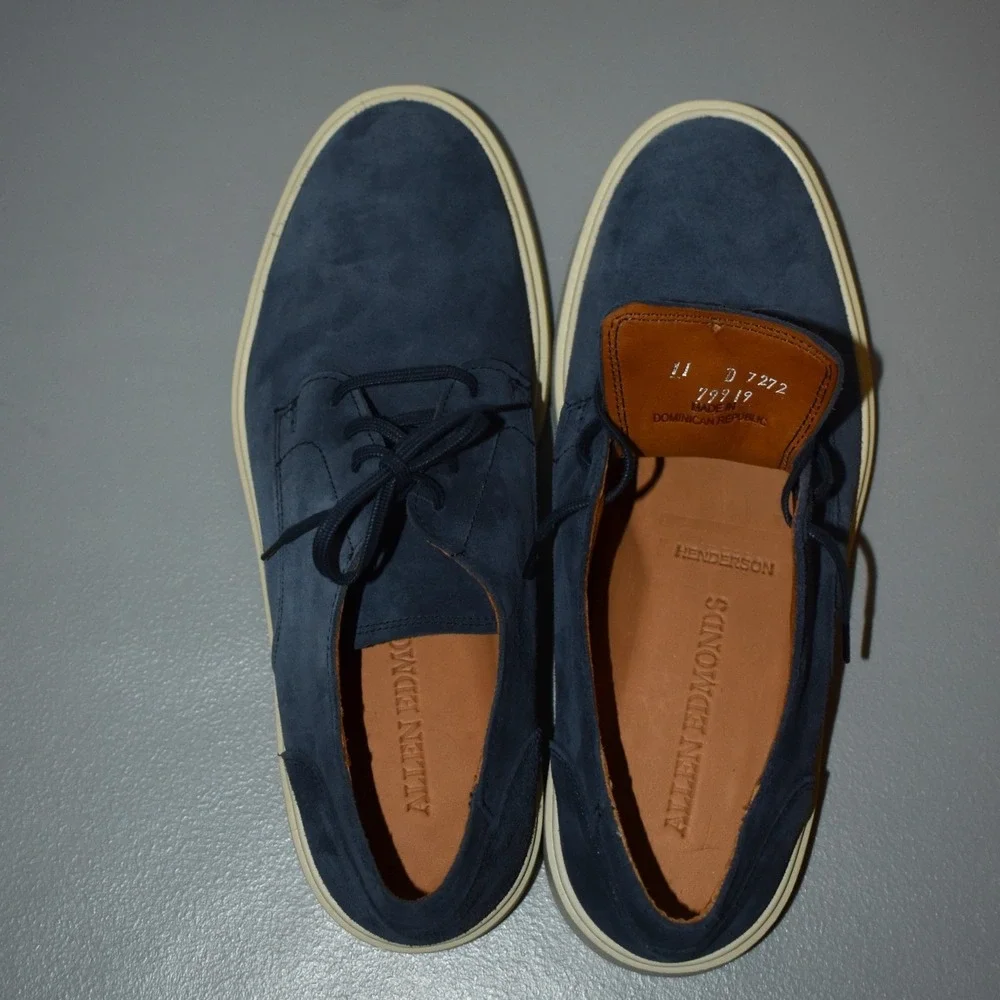 Allen Edmonds Henderson Oxford Mens 11 D Navy Blue NWOB‎ Suede Lace Up